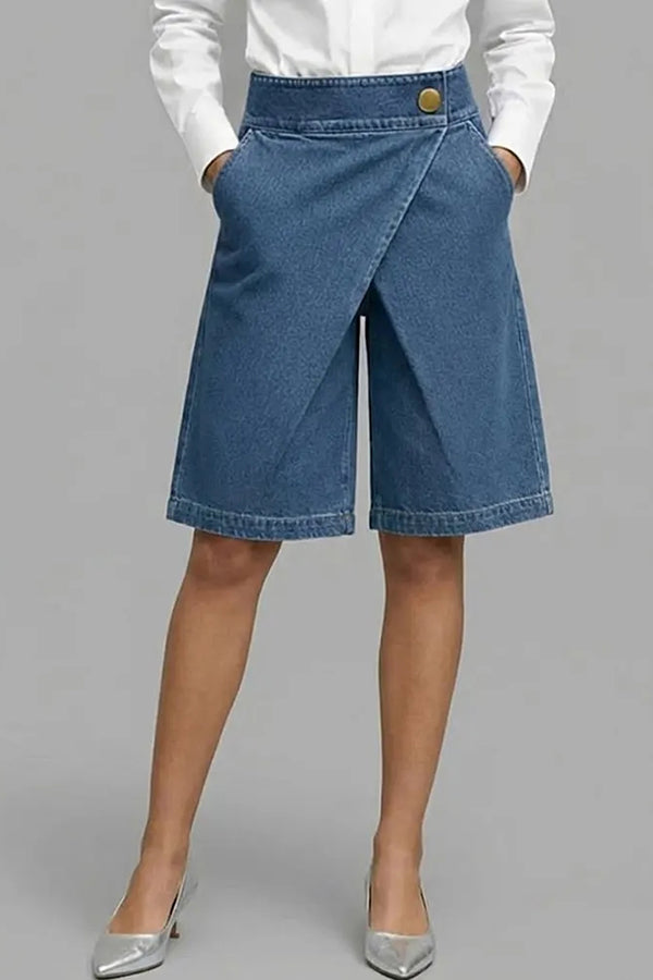 Women's High-Waisted Casual Loose Denim Shorts