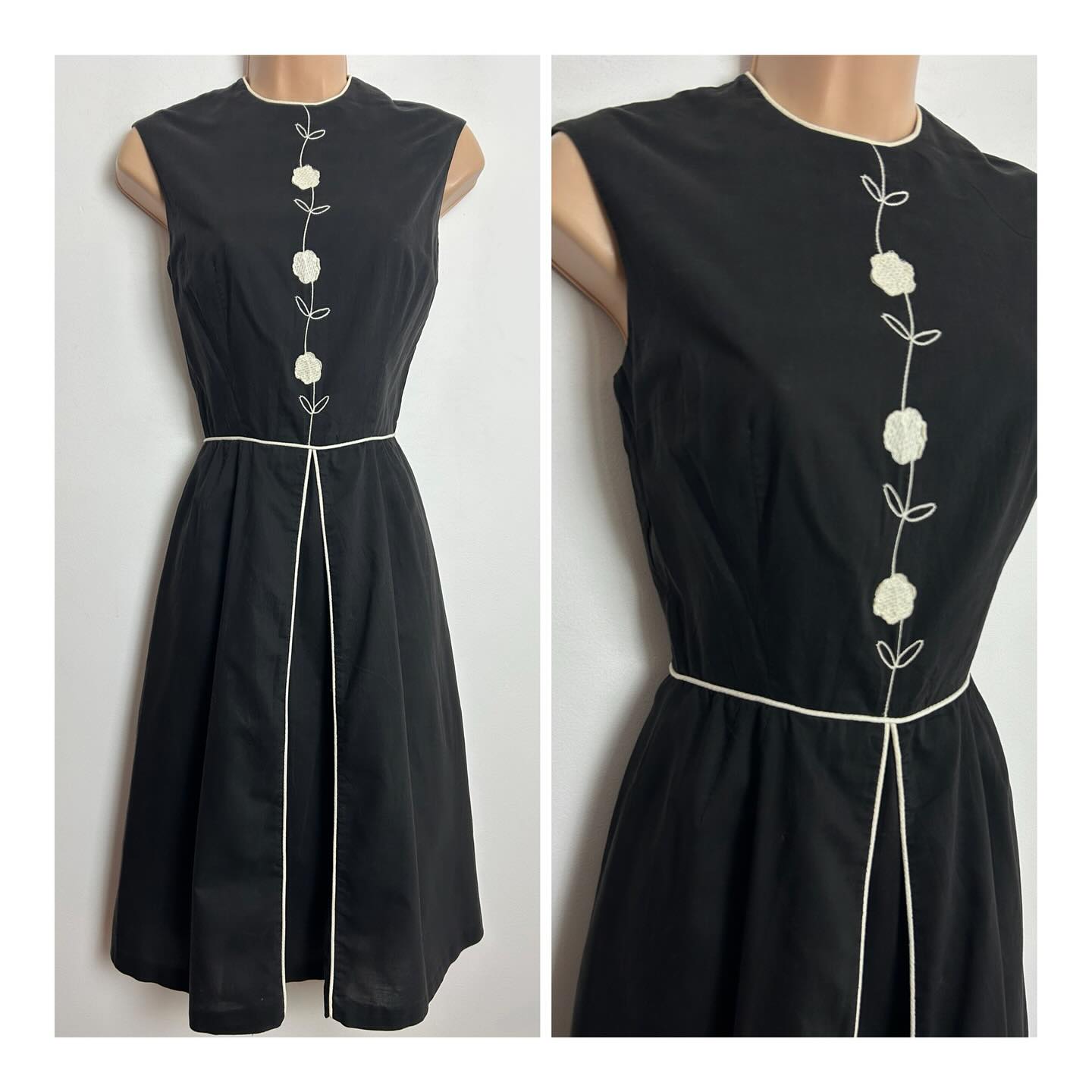 Minimalist Embroidered Sleeveless Midi Dress