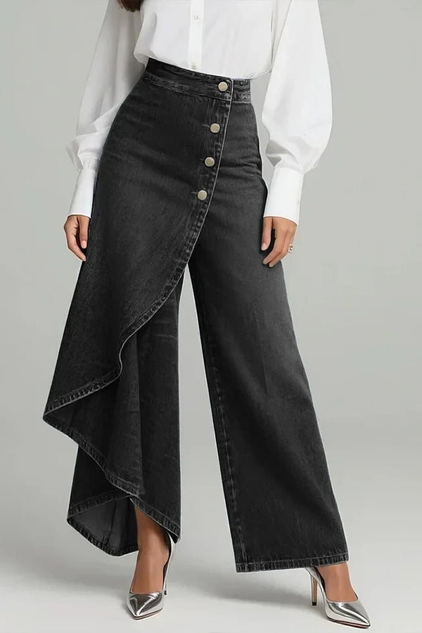 Women's High-Waisted Relaxed Fit Wide-Leg Jeans With A Stylish Design