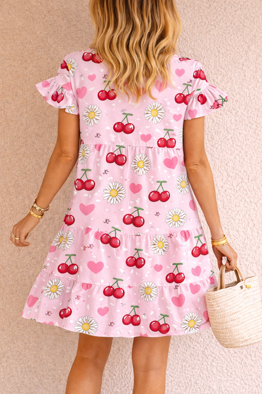 Cute Cherry Floral Mini Dress