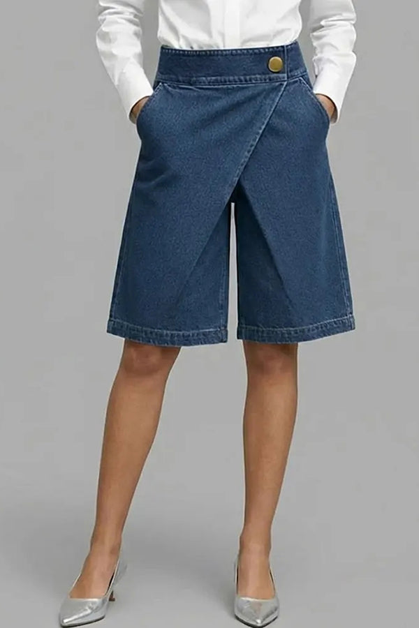 Women's High-Waisted Casual Loose Denim Shorts