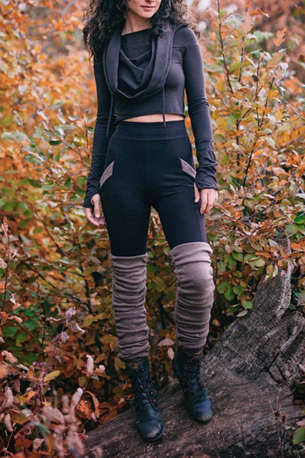 Echoes of the Wild: Handcrafted Forest-Style Layered Leggings